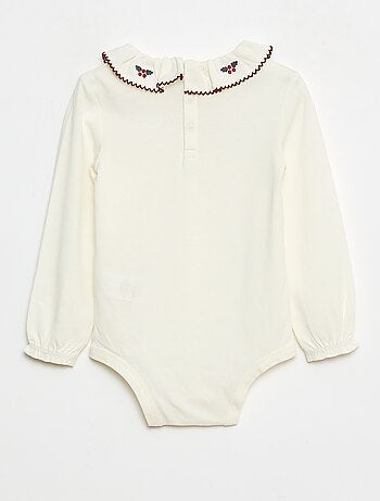 Body con colletto Claudine e maniche lunghe