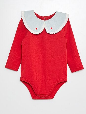 Body con colletto claudine fantasia