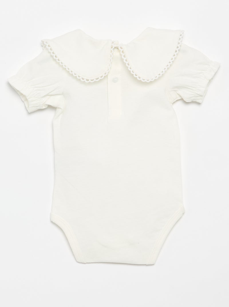 Body con colletto fantasia Bianco - Kiabi