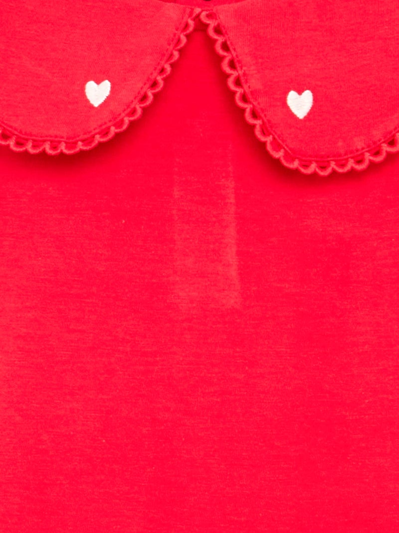 Body con colletto fantasia Rosso - Kiabi