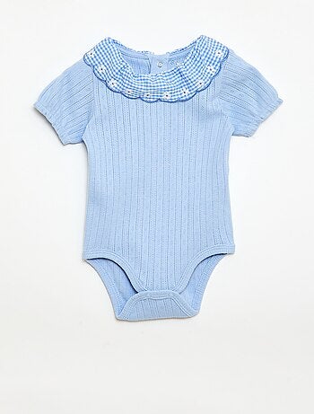 Body con colletto fantasia vichy