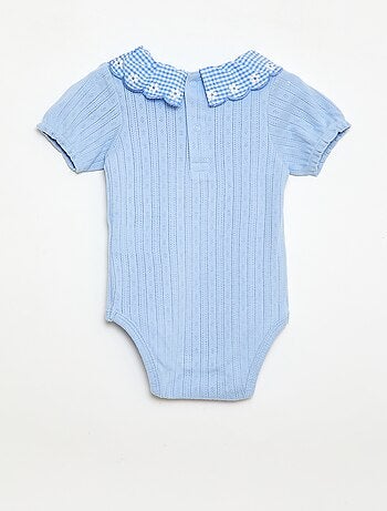 Body con colletto fantasia vichy