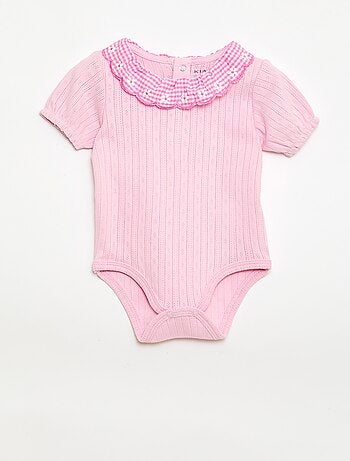 Body con colletto fantasia vichy