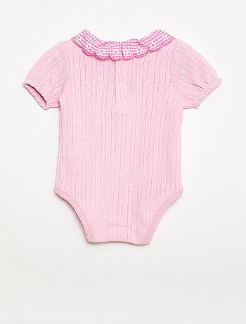 Body con colletto fantasia vichy