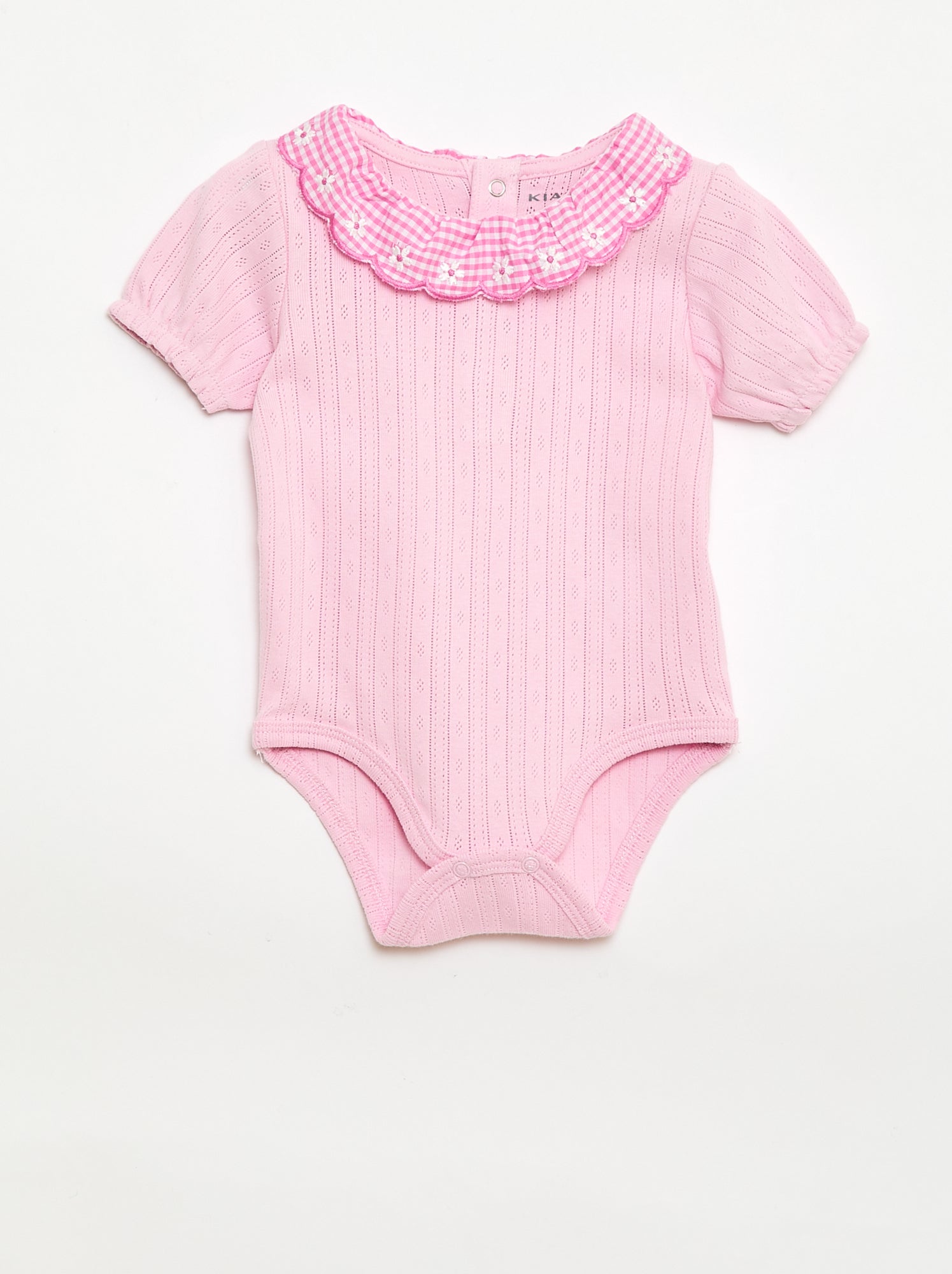 Body con colletto fantasia vichy