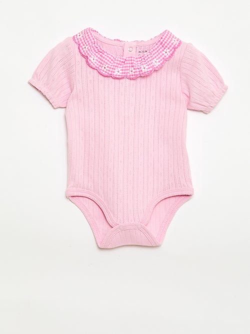 Body con colletto fantasia vichy - Kiabi