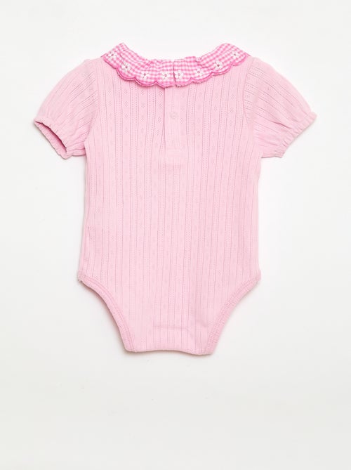 Body con colletto fantasia vichy - Kiabi