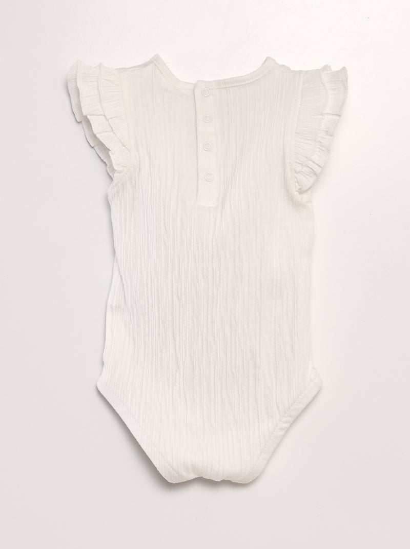 Body con maniche con volant BIANCO - Kiabi