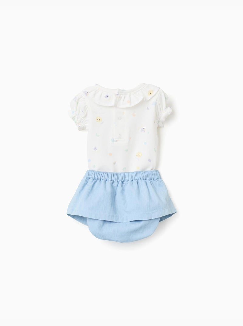 Body con motivo + gonna in jeans Blu chiaro - Kiabi