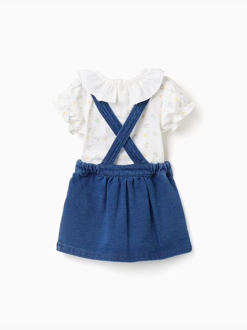 Body con motivo + vestito scamiciato in denim - Kiabi