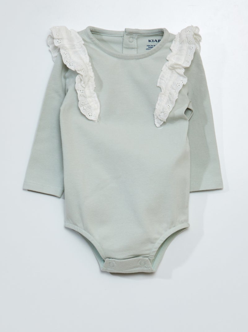 Body con ricamo punto inglese BLU - Kiabi