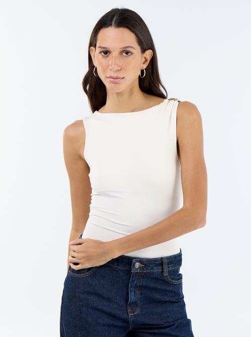 Body con scollatura profonda sulla schiena e gioiello dorato - Kiabi