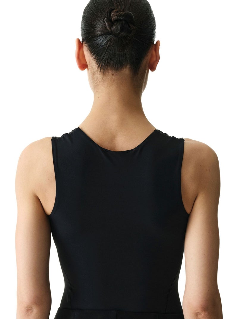 Body con scollo a u e tessuto testurizzato penti Nero - Kiabi