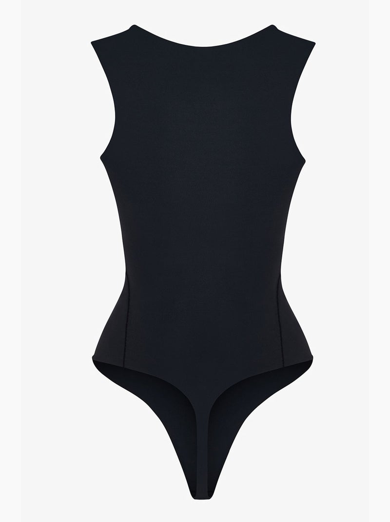 Body con scollo a u e tessuto testurizzato penti Nero - Kiabi