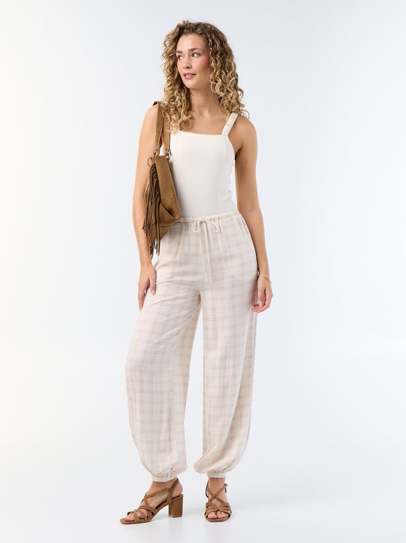 Body con spalline elasticizzate Bianco - Kiabi