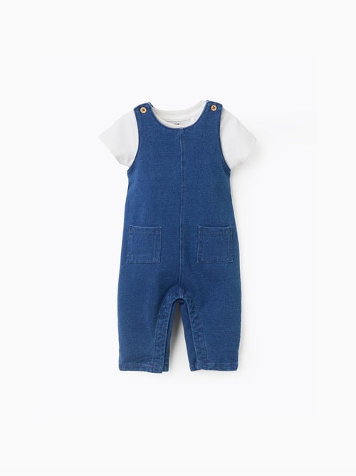 Body con stampa + tuta in denim - Kiabi