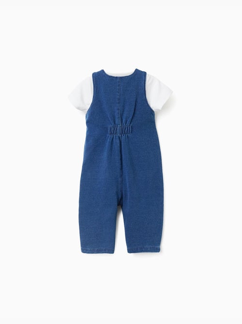 Body con stampa + tuta in denim - Kiabi
