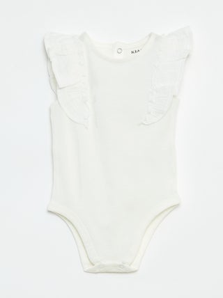 Body con volant senza maniche