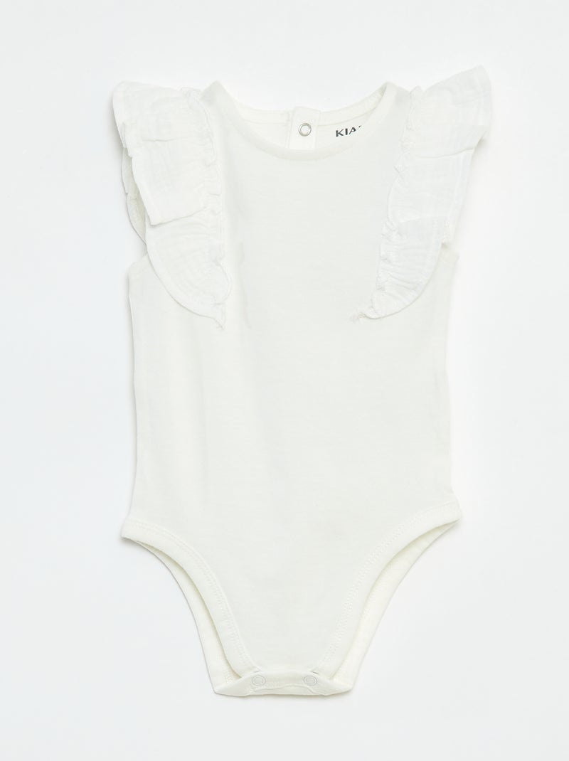 Body con volant senza maniche Bianco - Kiabi