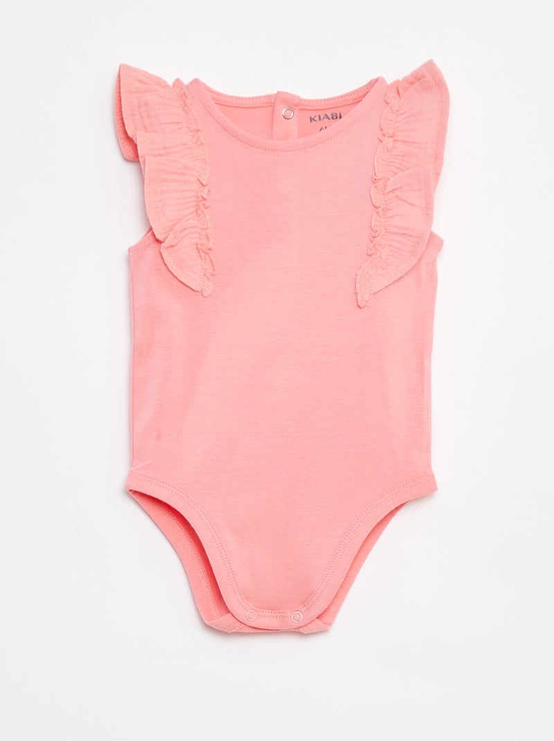 Body con volant senza maniche Rosa - Kiabi