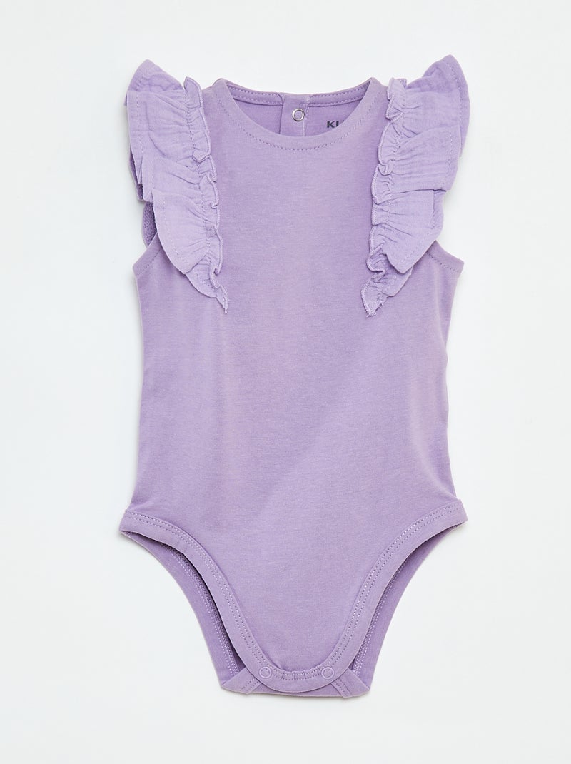 Body con volant senza maniche Viola - Kiabi