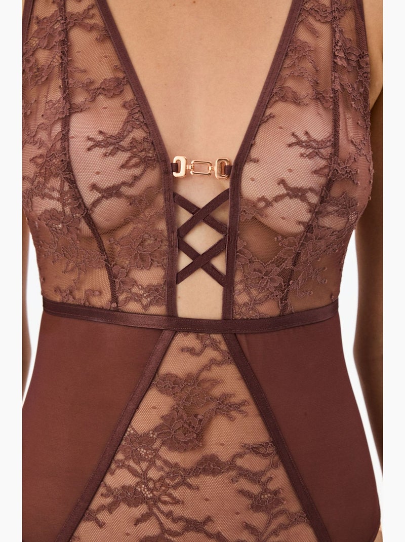 Body donna con spalline penti Rosso bordeaux - Kiabi