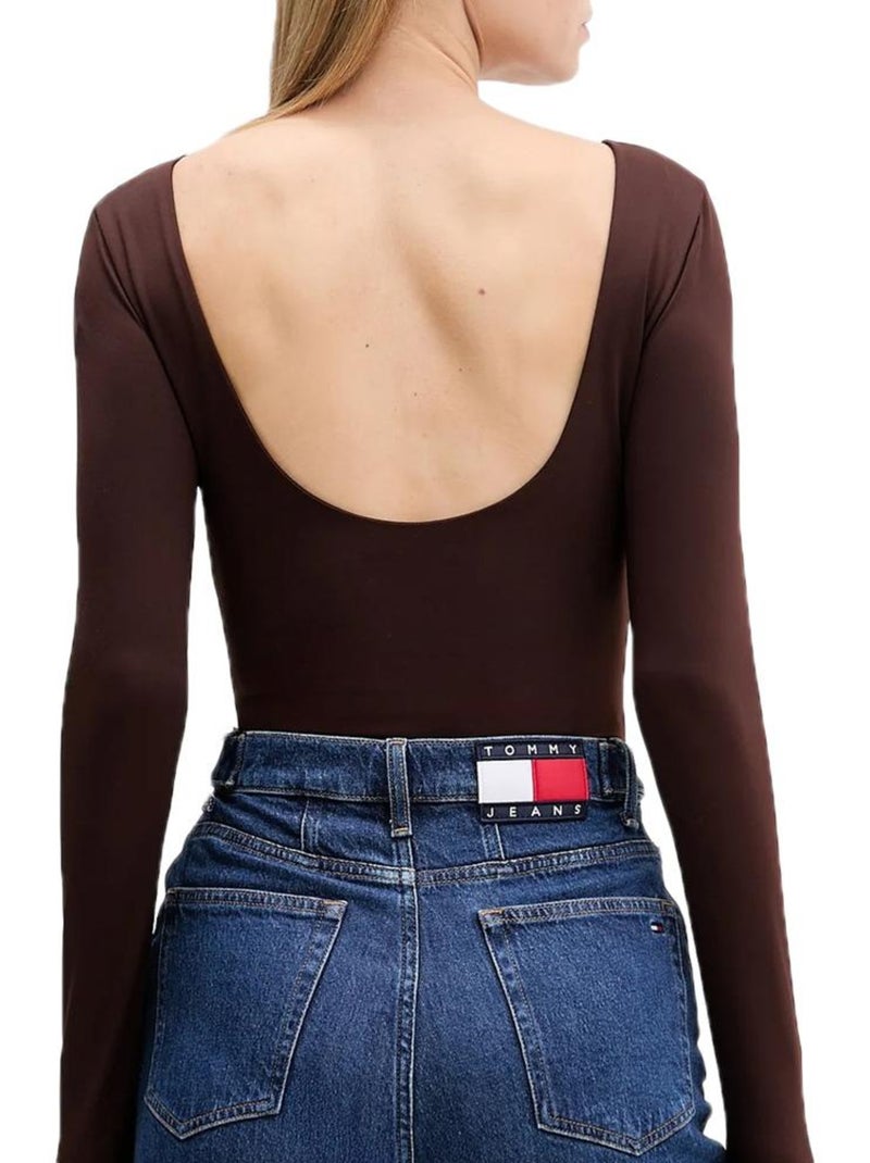 Body Donna Tommy Hilfiger Silver per un Look Elegante Marrone cappuccino - Kiabi