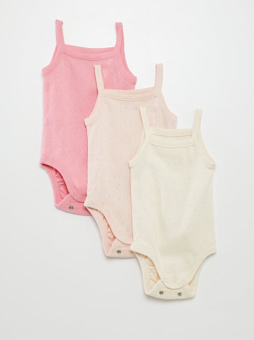 Body evolutivi con spalline - set da 3 - Kiabi