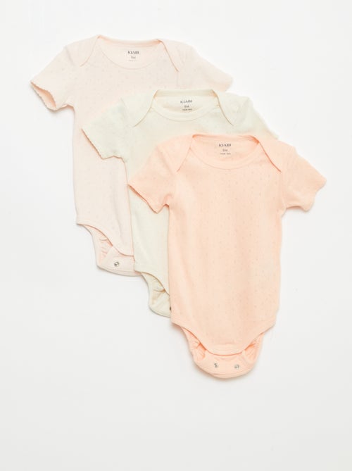 Body evolutivo in maglia tinta unita - Set da 3 - Kiabi