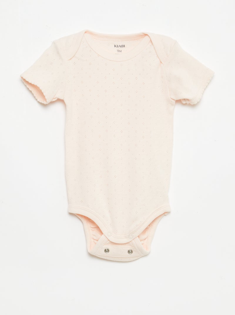 Body evolutivo in maglia tinta unita - Set da 3 Arancione - Kiabi