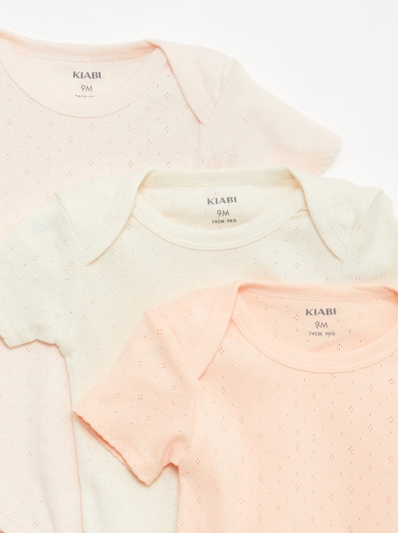 Body evolutivo in maglia tinta unita - Set da 3 Arancione - Kiabi