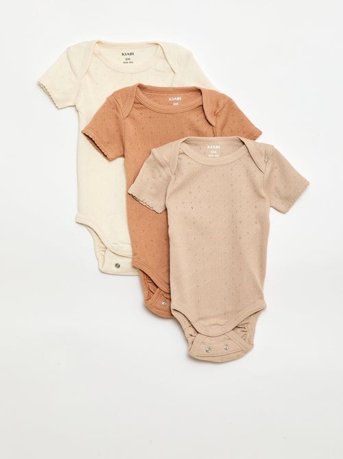 Body evolutivo in maglia tinta unita - Set da 3 - Kiabi