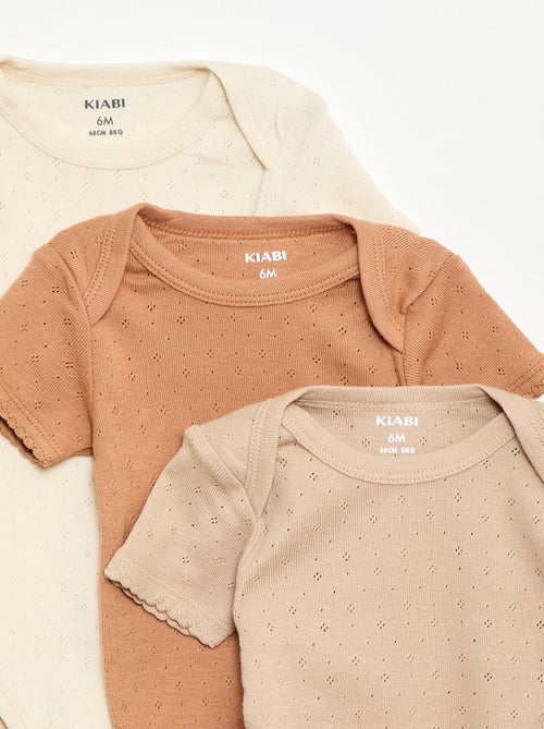 Body evolutivo in maglia tinta unita - Set da 3 - Kiabi