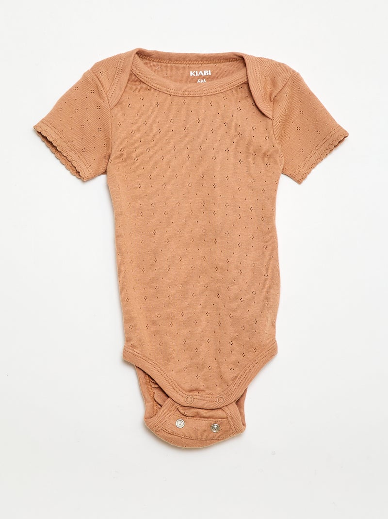 Body evolutivo in maglia tinta unita - Set da 3 Beige - Kiabi