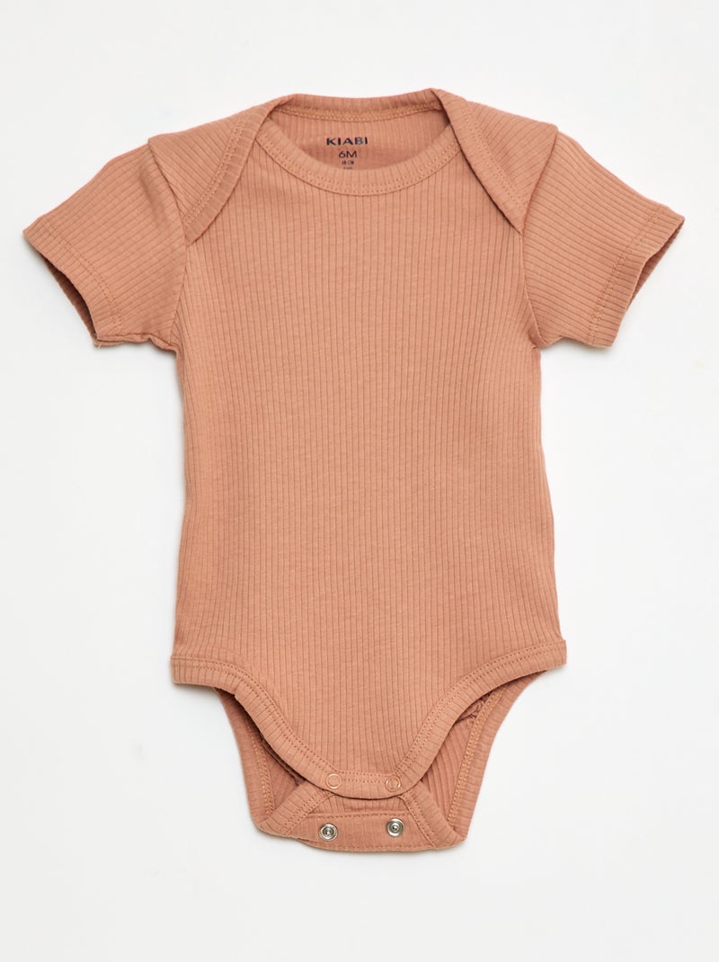 Body evolutivo in maglia tinta unita - Set da 3 Beige - Kiabi