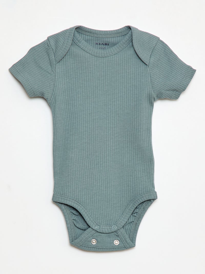 Body evolutivo in maglia tinta unita - Set da 3 Beige - Kiabi