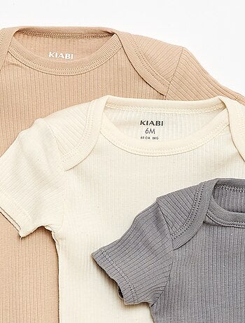 Body evolutivo in maglia tinta unita - Set da 3