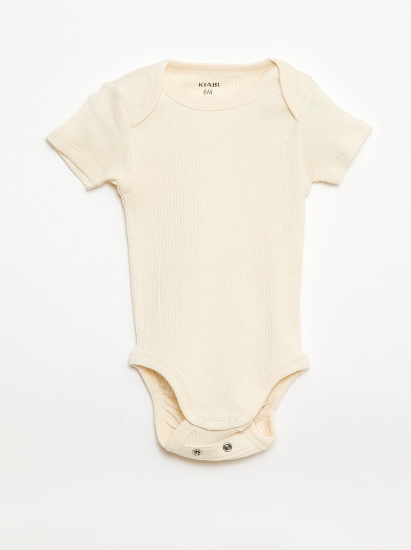 Body evolutivo in maglia tinta unita - Set da 3 Beige - Kiabi