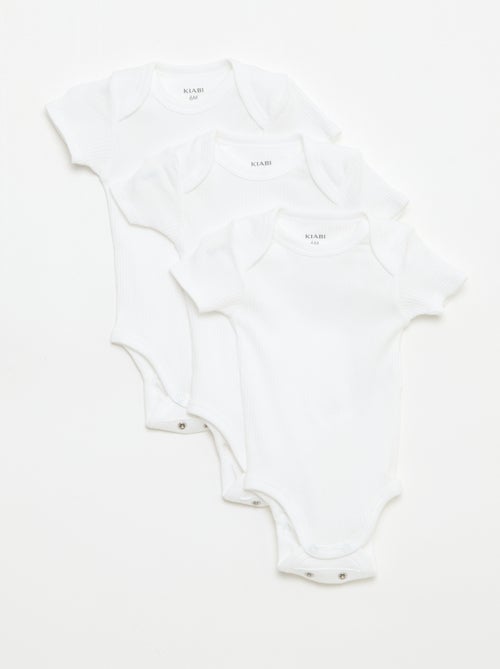 Body evolutivo in maglia tinta unita - Set da 3 - Kiabi