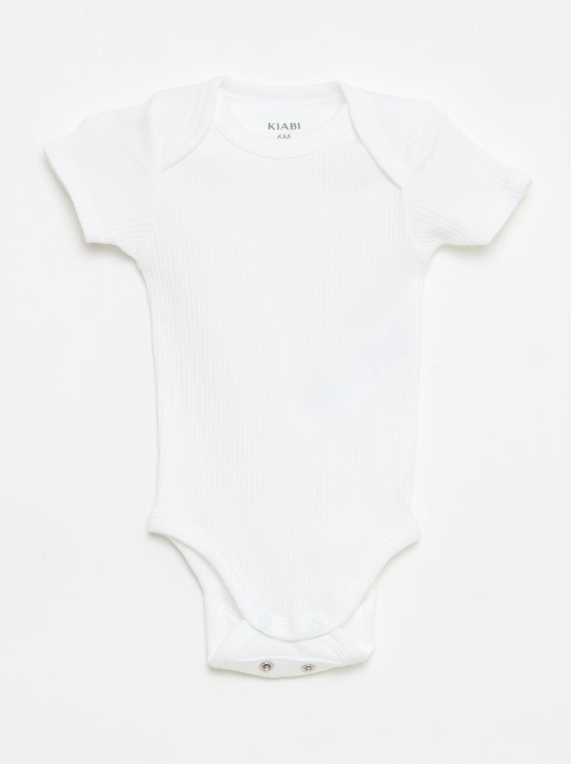 Body evolutivo in maglia tinta unita - Set da 3 Bianco - Kiabi