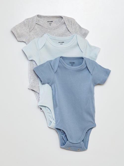 Body evolutivo in maglia tinta unita - Set da 3 - Kiabi