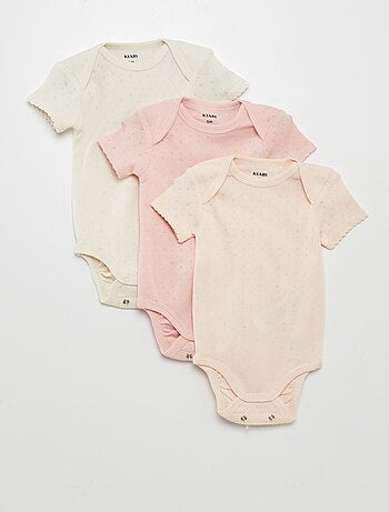 Body evolutivo in maglia tinta unita - Set da 3