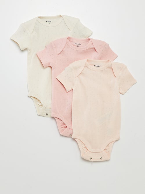 Body evolutivo in maglia tinta unita - Set da 3 - Kiabi