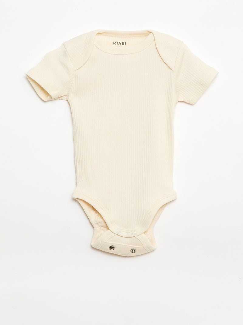 Body evolutivo in maglia tinta unita - Set da 3 Verde - Kiabi