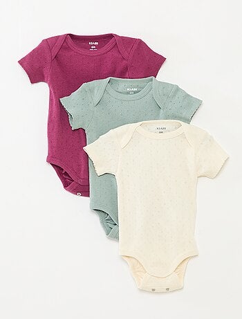 Body evolutivo in maglia tinta unita - Set da 3