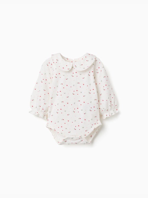 Body in cotone a manica lunga con motivo floreale - Kiabi Body in cotone a manica lunga con motivo floreale - Kiabi