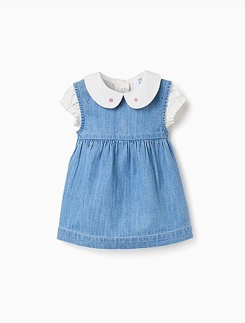 Body in cotone + abito in denim senza maniche