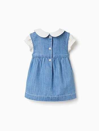 Body in cotone + abito in denim senza maniche
