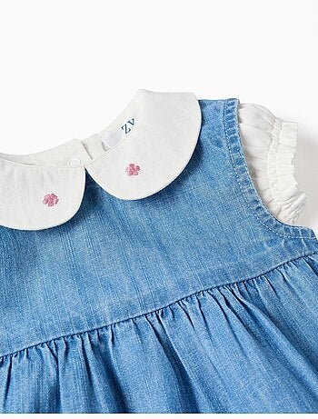 Body in cotone + abito in denim senza maniche