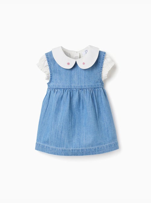Body in cotone + abito in denim senza maniche - Kiabi